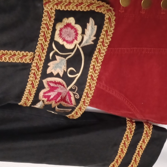 Vintage ANYA. Black Matador Style Silk Embroidered Blazer. Size 6 - Picture 6 of 14